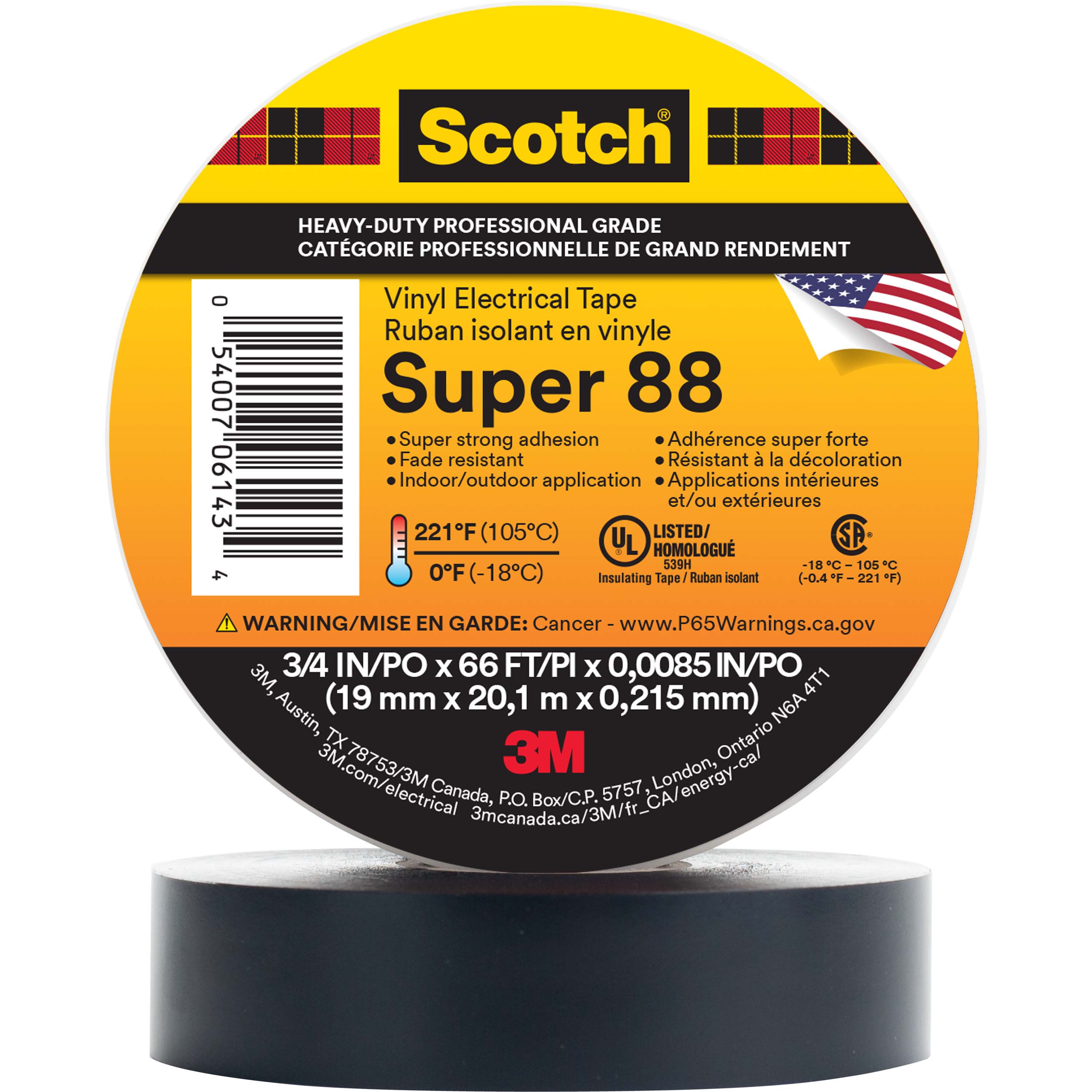 Scotch&reg; Vinyl Electrical Tape Super 88